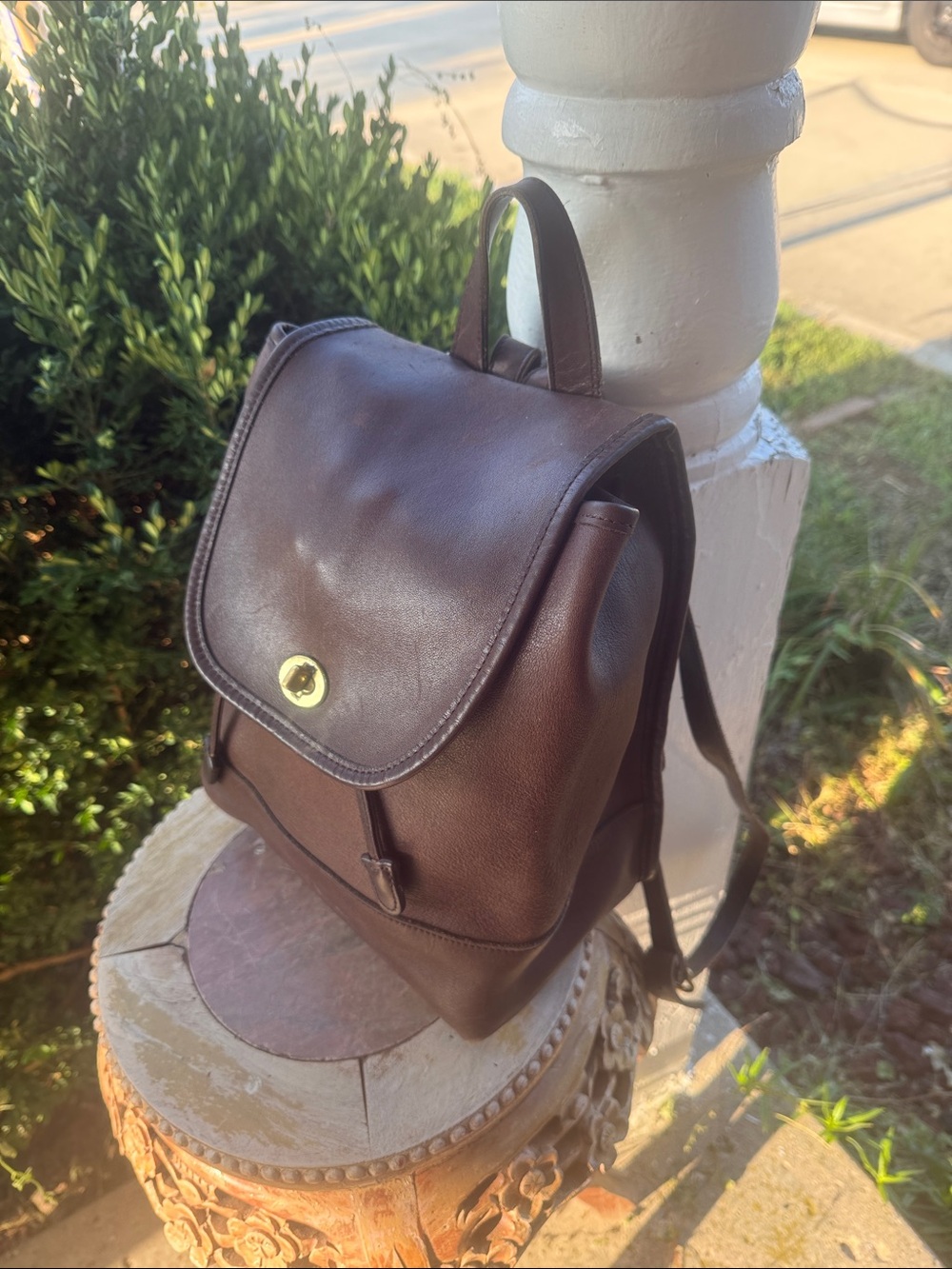 🤎COACH "Old Coach" Backpack 9791 Genuine Leather Brown 🤎